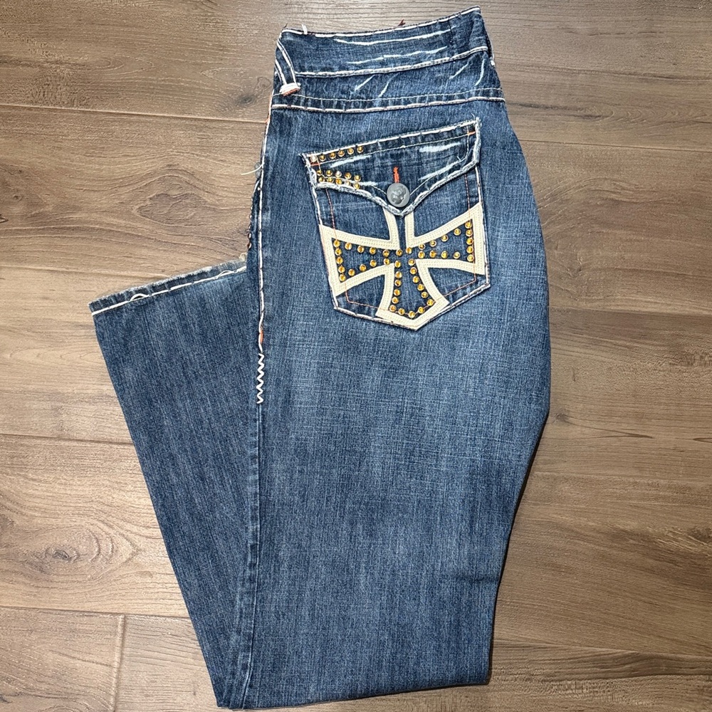 Men’s Laguna Beach Studded Straight Jeans Size 38